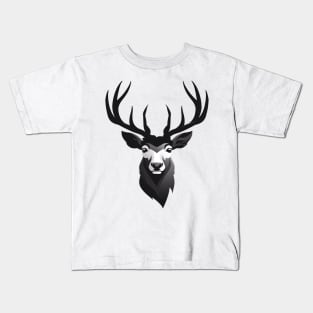 Black and White Deer Kids T-Shirt